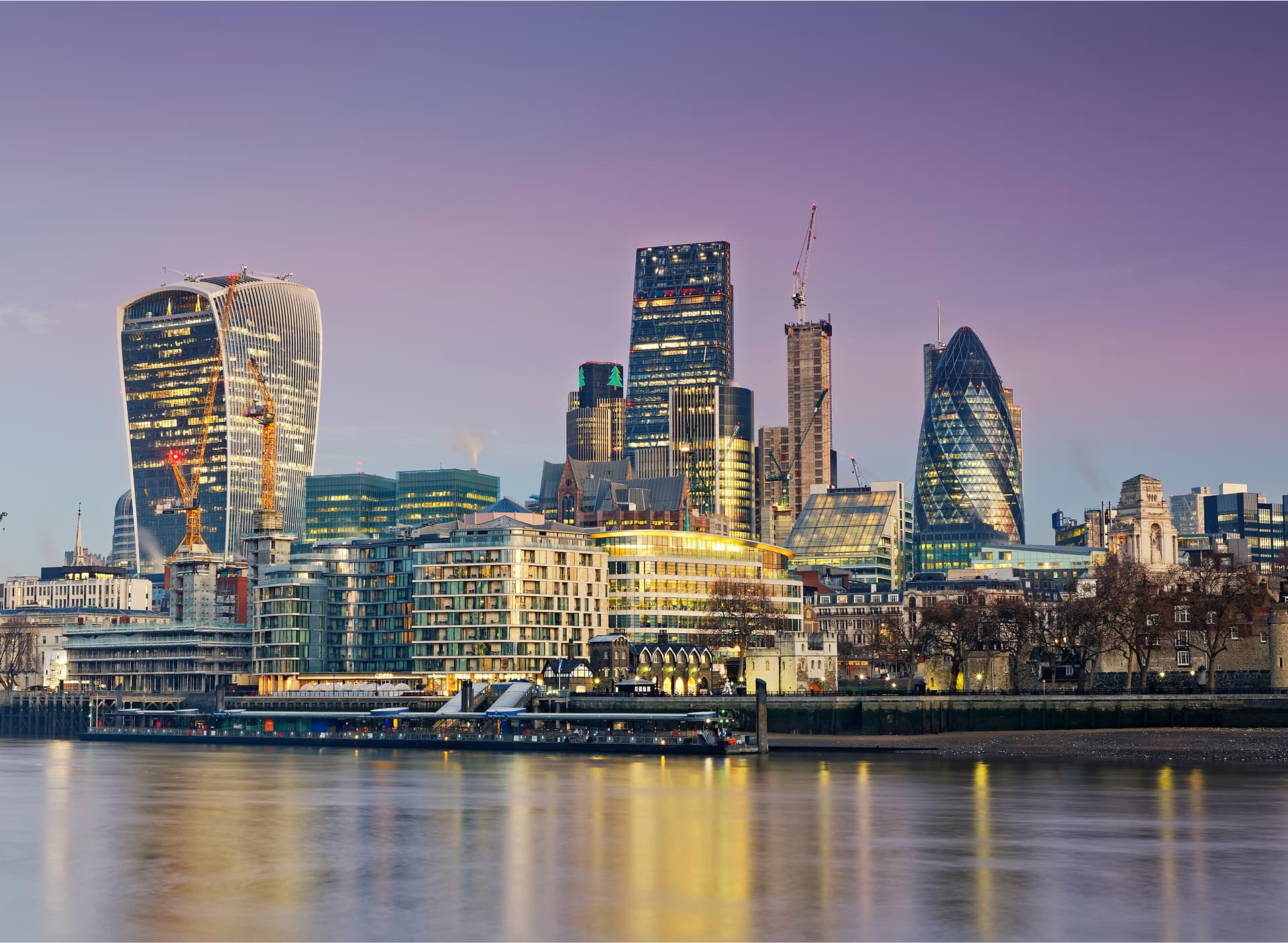 A cityscape portraying a diverse commercial property industry